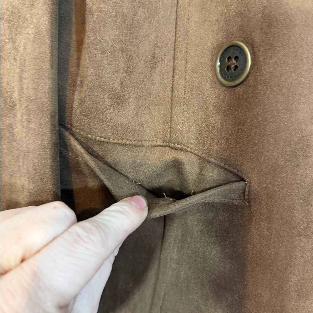 Tahari Brown Faux Leather Blazer - Picture 3 of 11